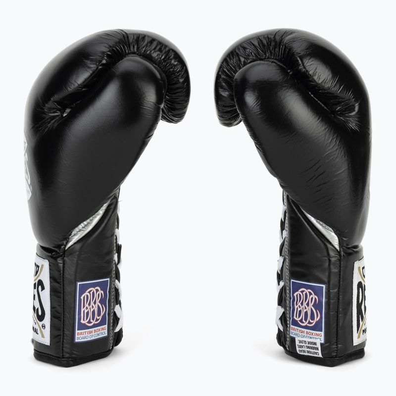 Боксьорски ръкавици Cleto Reyes Thumb in Cow Leather black/silver 4