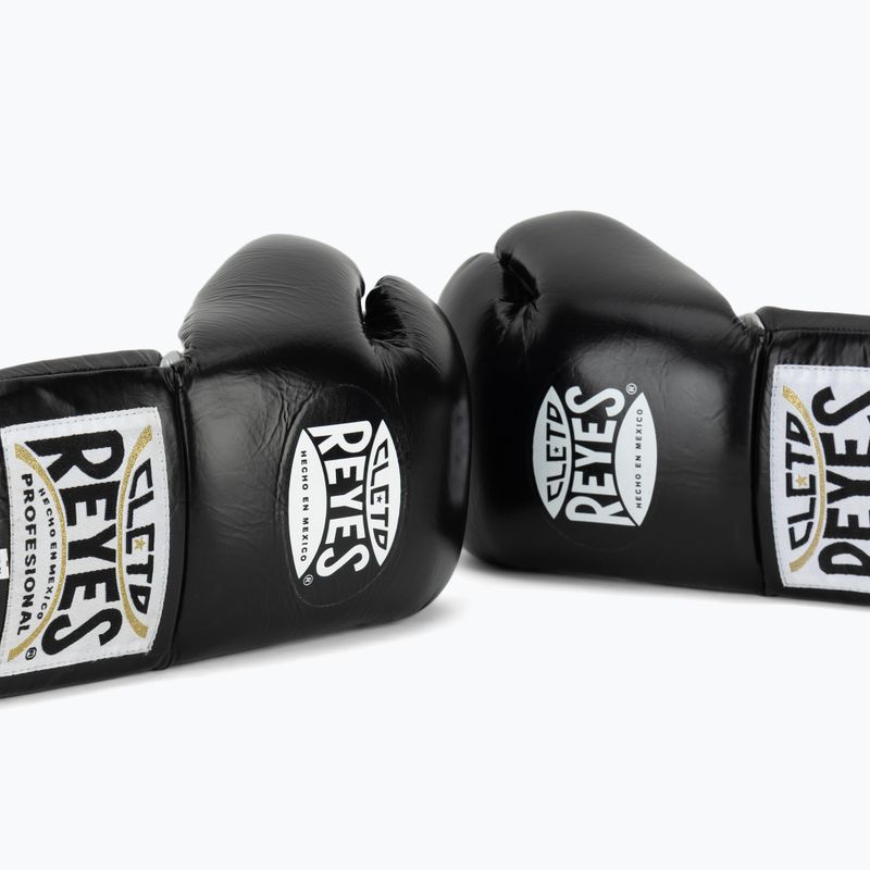 Боксьорски ръкавици Cleto Reyes Thumb in Cow Leather black/silver 7