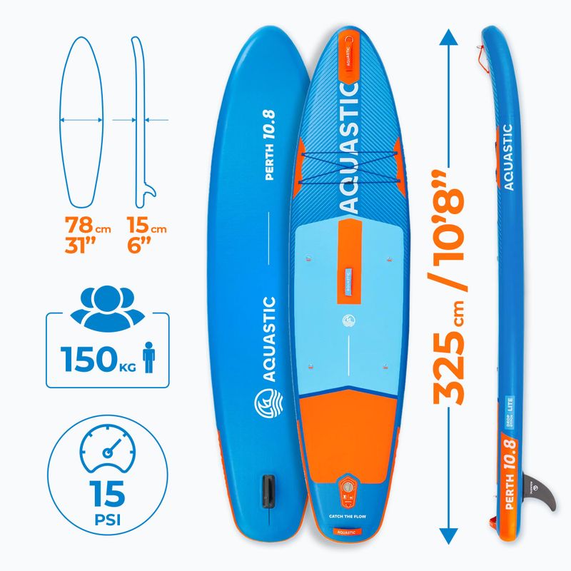 AQUASTIC Перт SUP дъска 10'8" синя 17