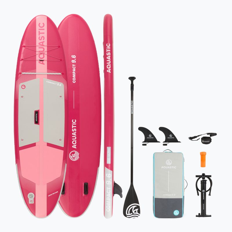 SUP AQUASTIC Компактна 9'6" дъска в розово