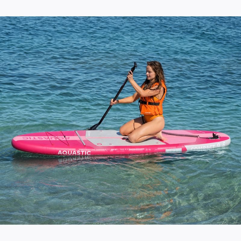 Комплект надуваема дъска SUP AQUASTIC Compact 9'6" pink 19