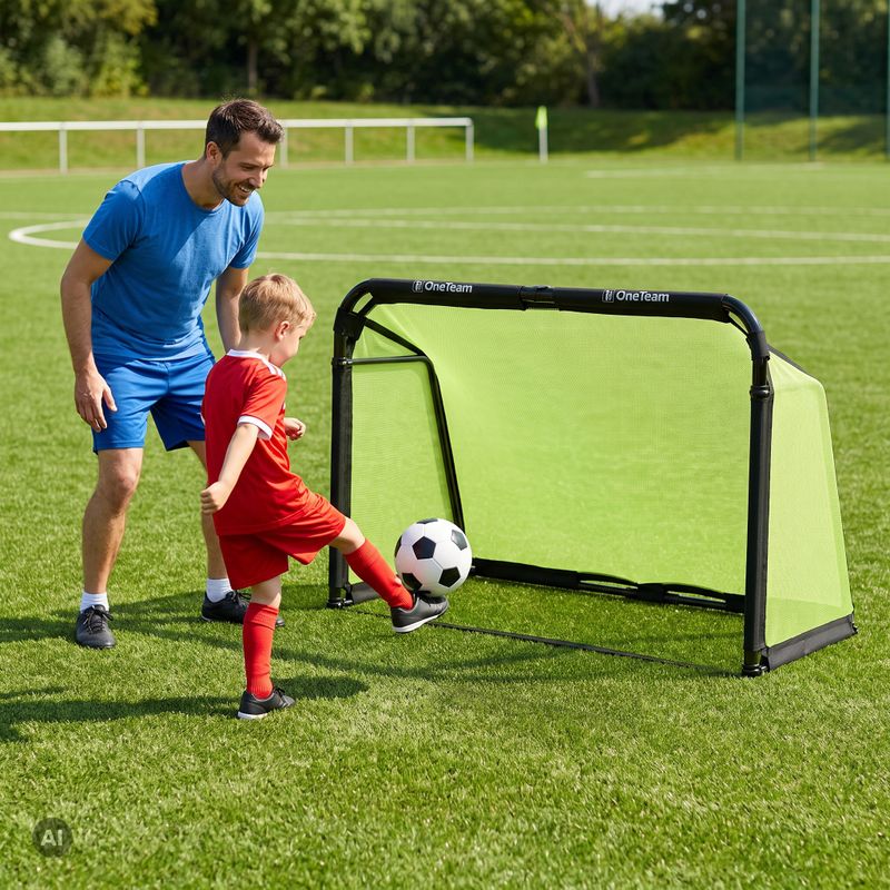 Футболна врата OneTeam SWIFTGOAL 180 x 120 cm foldable black/green 2