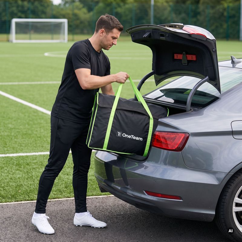 Чанта за носене на врата OneTeam Swiftgoal 120 x 70 cm black/green 4
