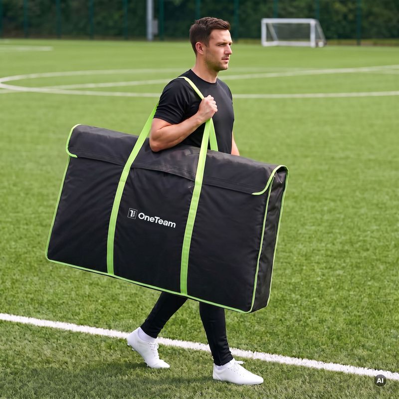 Чанта за носене на врата OneTeam Swiftgoal 150 x 90 cm черно/зелено 4