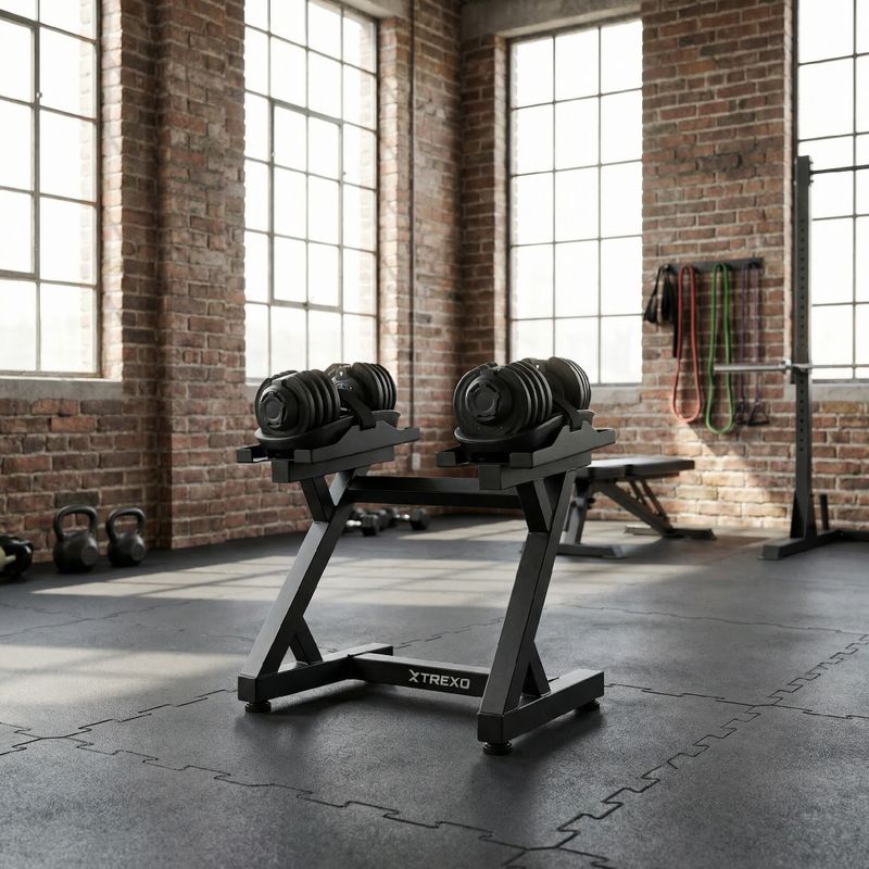 Регулируема стойка за дъмбели XTREXO black 3