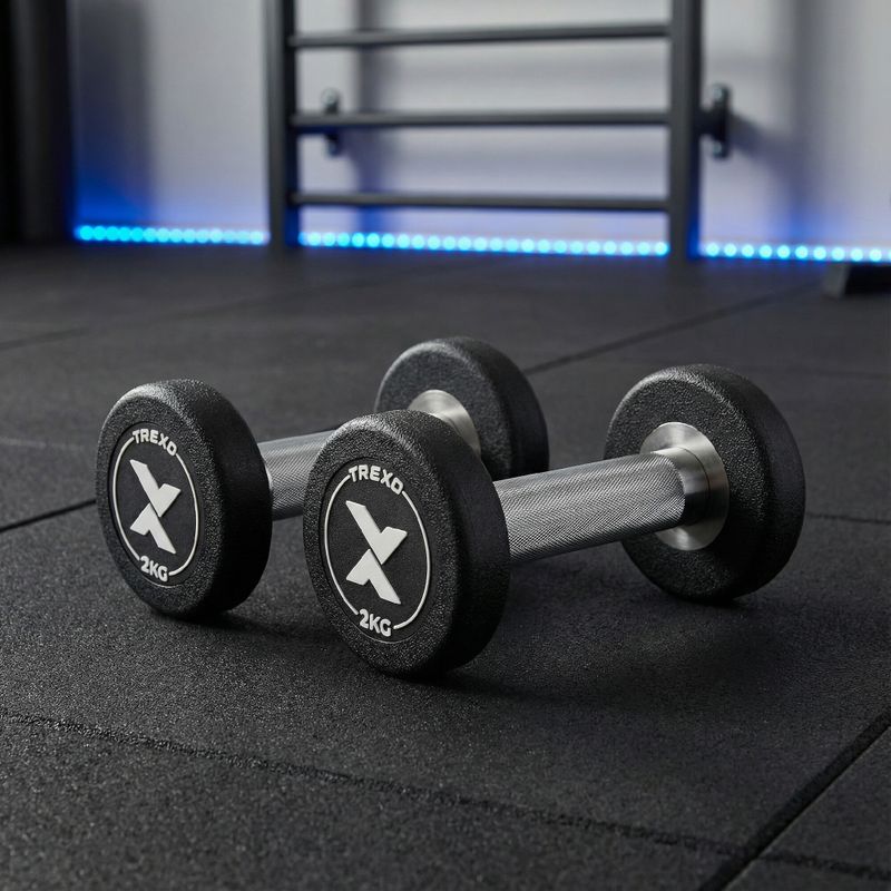 Дъмбел с гумено покритие XTREXO Pro 2 kg black 3