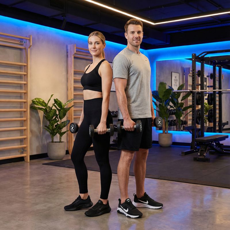 Дъмбел с гумено покритие XTREXO Pro 2 kg black 4