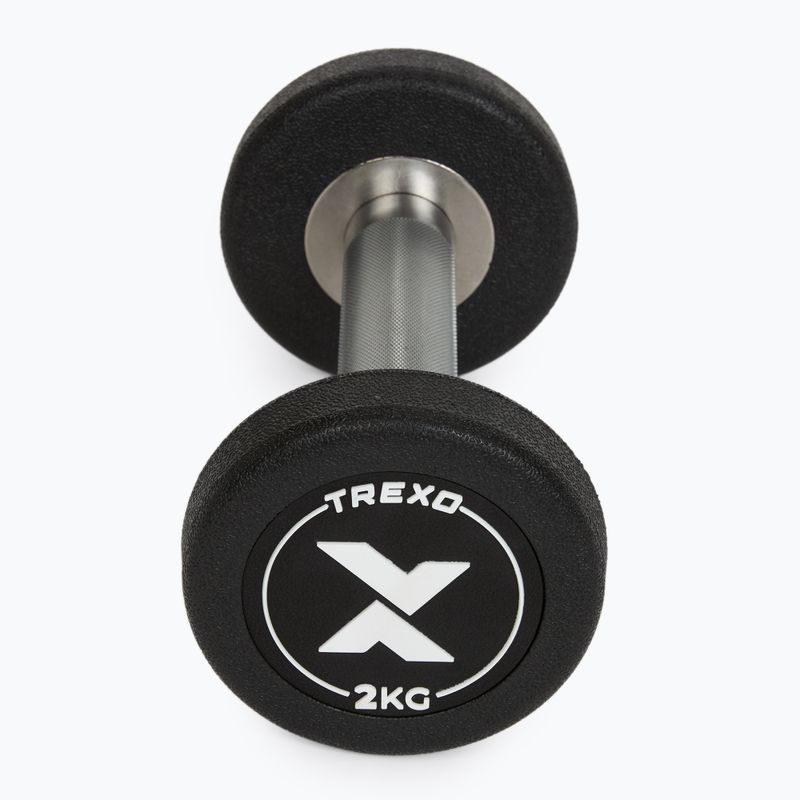 Гумен чугунен дъмбел XTREXO Pro 2 kg black 6