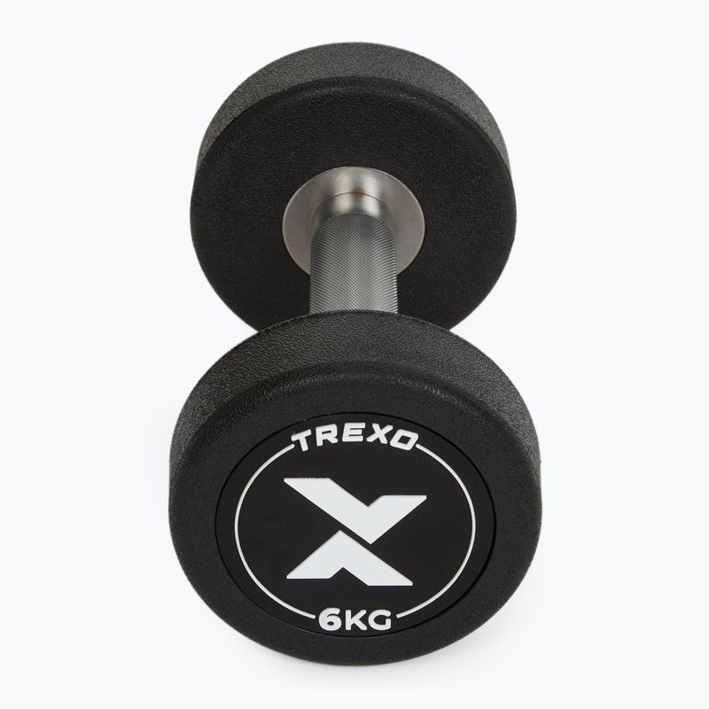 Гумен чугунен дъмбел XTREXO Pro 6 kg black 7