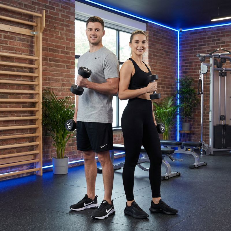 Дъмбел с гумено покритие XTREXO Pro 10 kg black 5