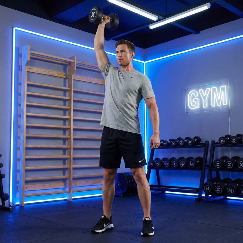 Гумен чугунен дъмбел XTREXO Pro 10 kg black 6