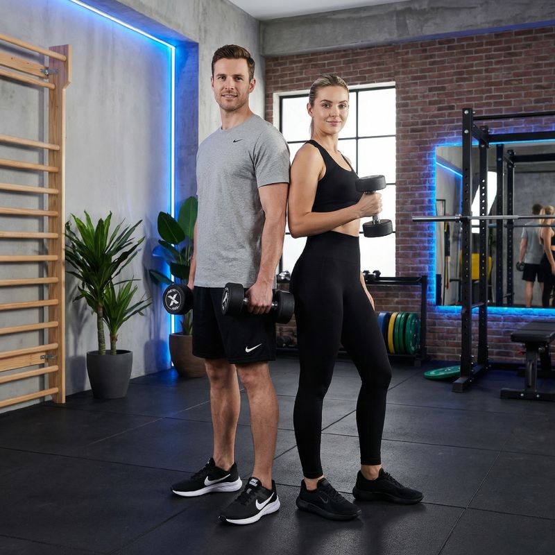 Гумен чугунен дъмбел XTREXO Pro 12 kg black 5