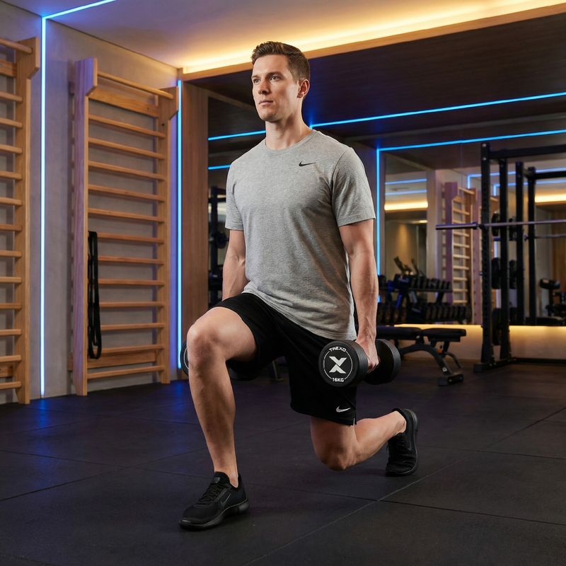 Дъмбел с гумено покритие XTREXO Pro 16 kg black 4