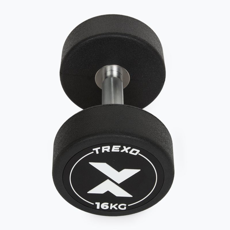 Гумен чугунен дъмбел XTREXO Pro 16 kg black 7