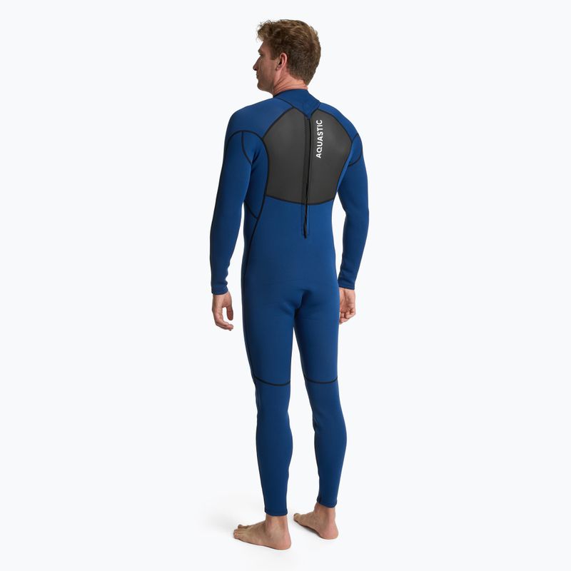 Мъжки неопренов костюм за сърфинг AQUASTIC 3/2 mm WAVEY 3/2 navy blue 3