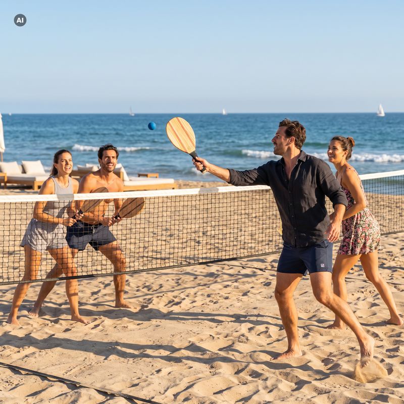 Комплект за плажен тенис OneTeam Beach Play кафяв 2