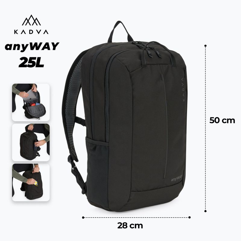 Туристическа раница KADVA anyWAY 25 л черна 2