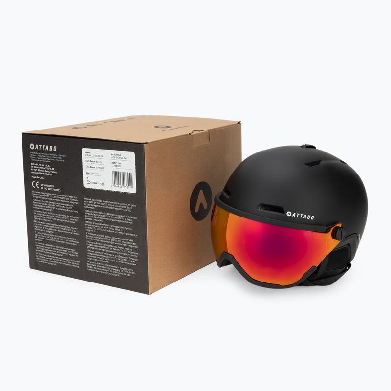 Детска скиорска каска ATTABO Avens 2.0 Jr с визьор, черна 9