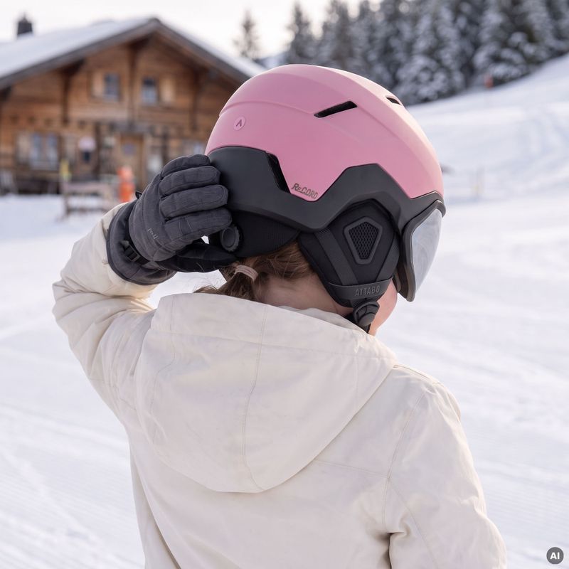 Детска скиорска каска ATTABO Avens 3.0 Jr Visor ERT Pink 8