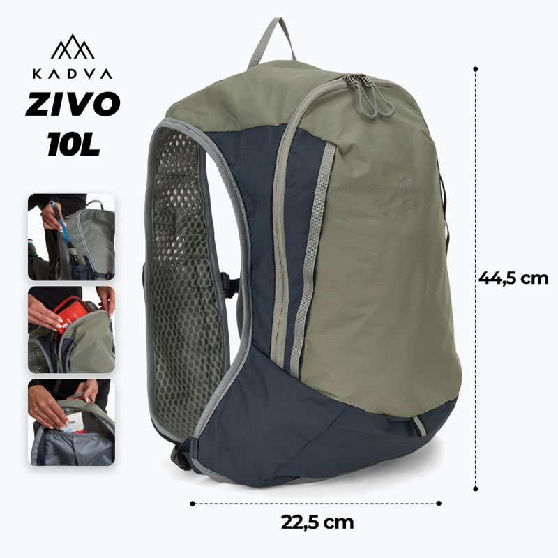 Туристическа раница KADVA Zivo 10 л сива 2