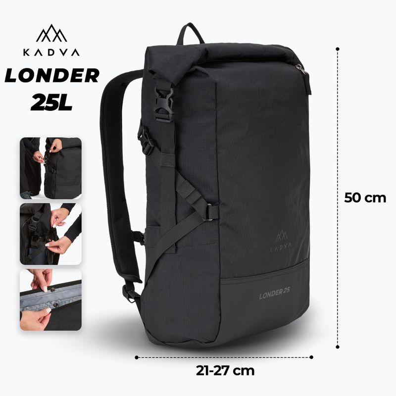 Туристическа раница KADVA Londer 25 л черна 2