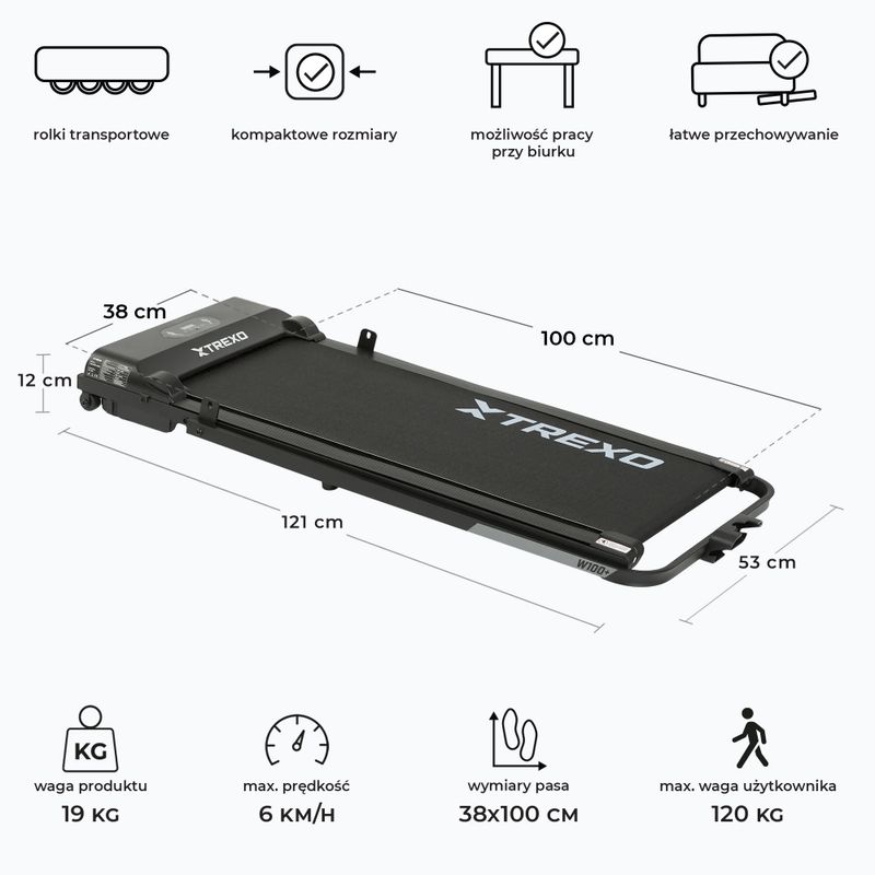 Пътека за бягане XTREXO W100+ black 3