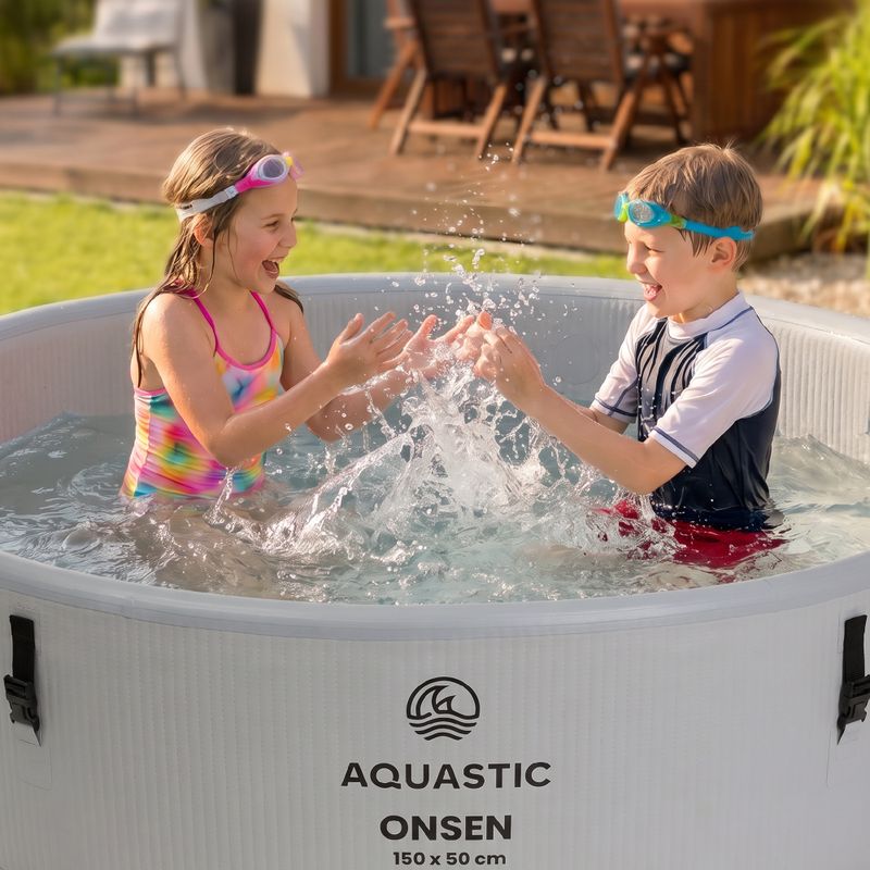Надуваем басейн AQUASTIC ONSEN drop stitch 700 л 150 см сив 17