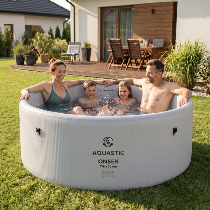 Надуваем басейн AQUASTIC ONSEN drop stitch 1200 л 178 см сив 3