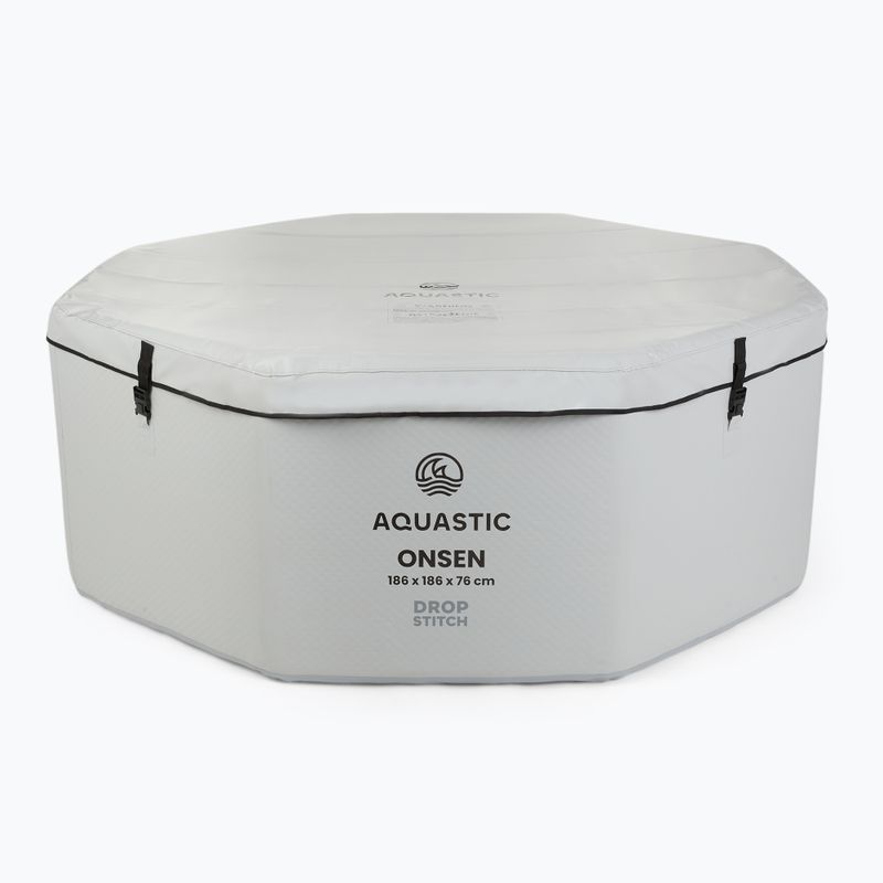 Надуваем басейн AQUASTIC ONSEN drop stitch 1400 l 186 cm сив