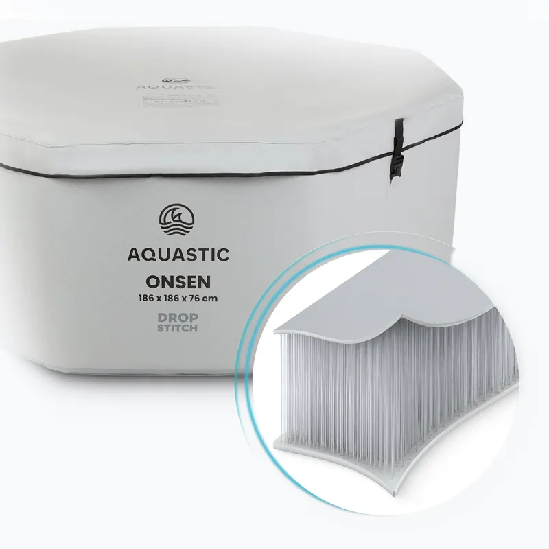 Надуваем басейн AQUASTIC ONSEN drop stitch 1400 л 186 см сив 14