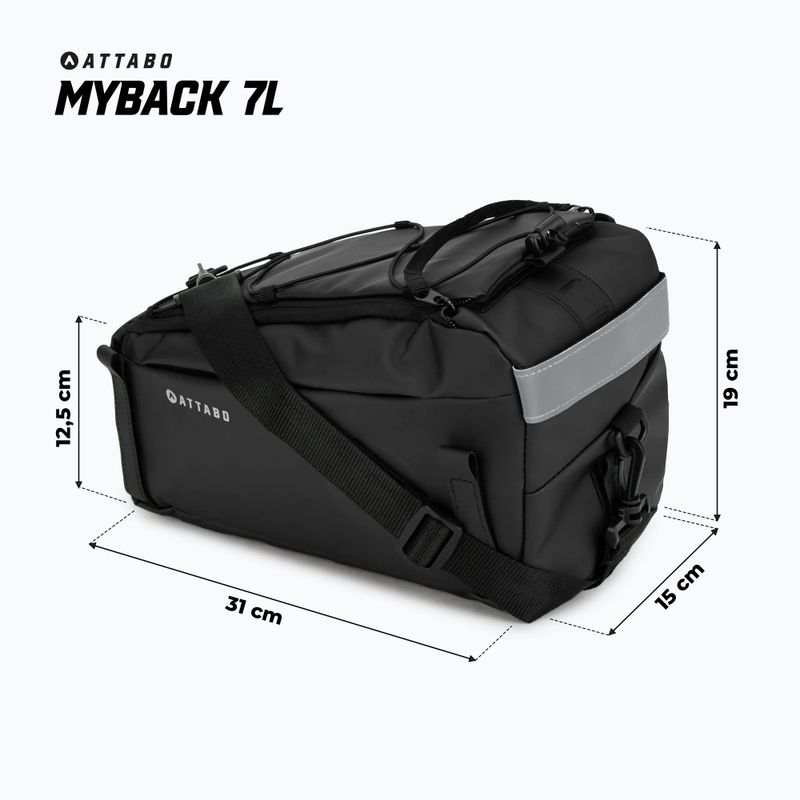 Чанта за велосипед ATTABO MyBack 7 l черна 7