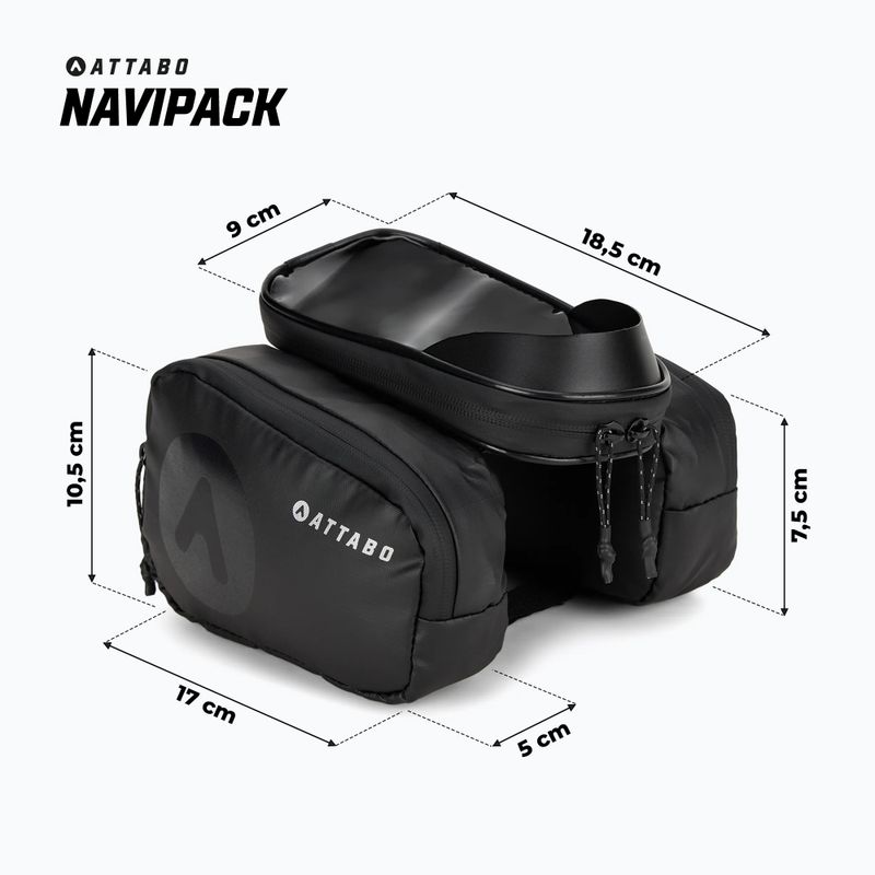 ATTABO NaviPack чанта за велосипедна рамка черна 9