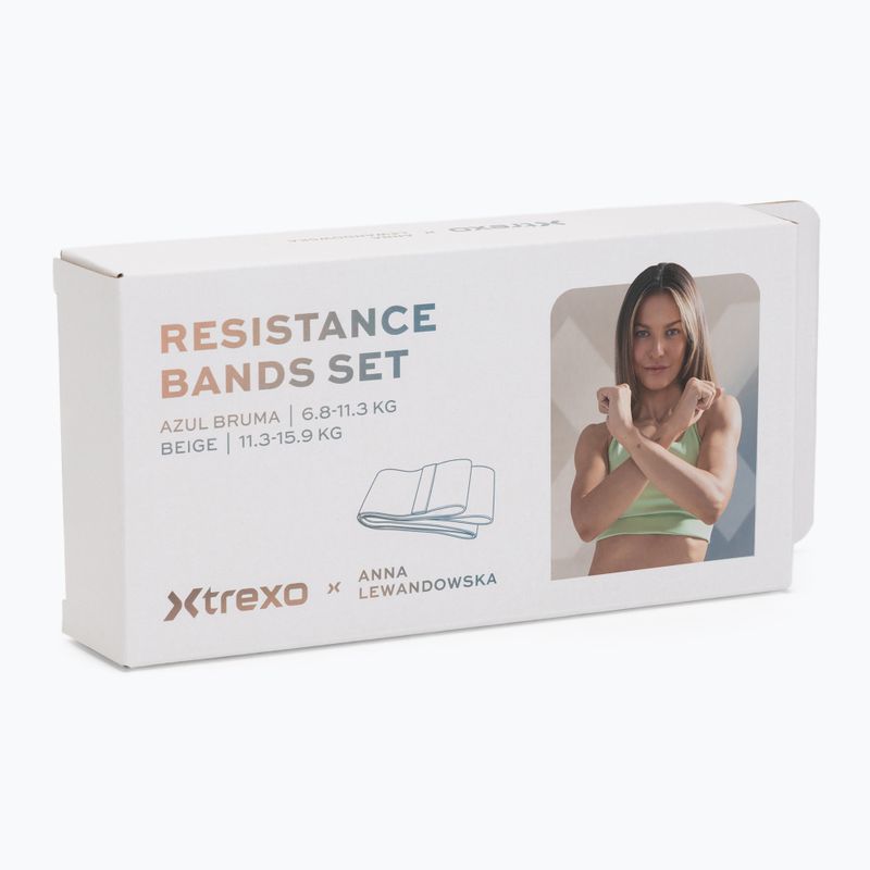 Комплект ластици за упражнения XTREXO x Anna Lewandowska bands Beige/Azul Bruma 6
