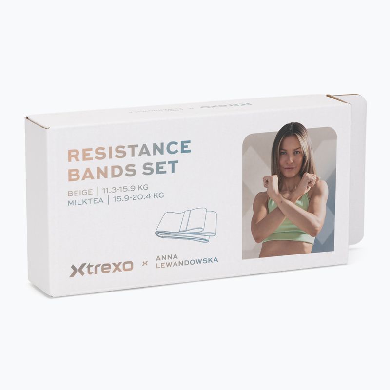 Комплект ластици за упражнения XTREXO x Anna Lewandowska bands Beige/Milktea 6