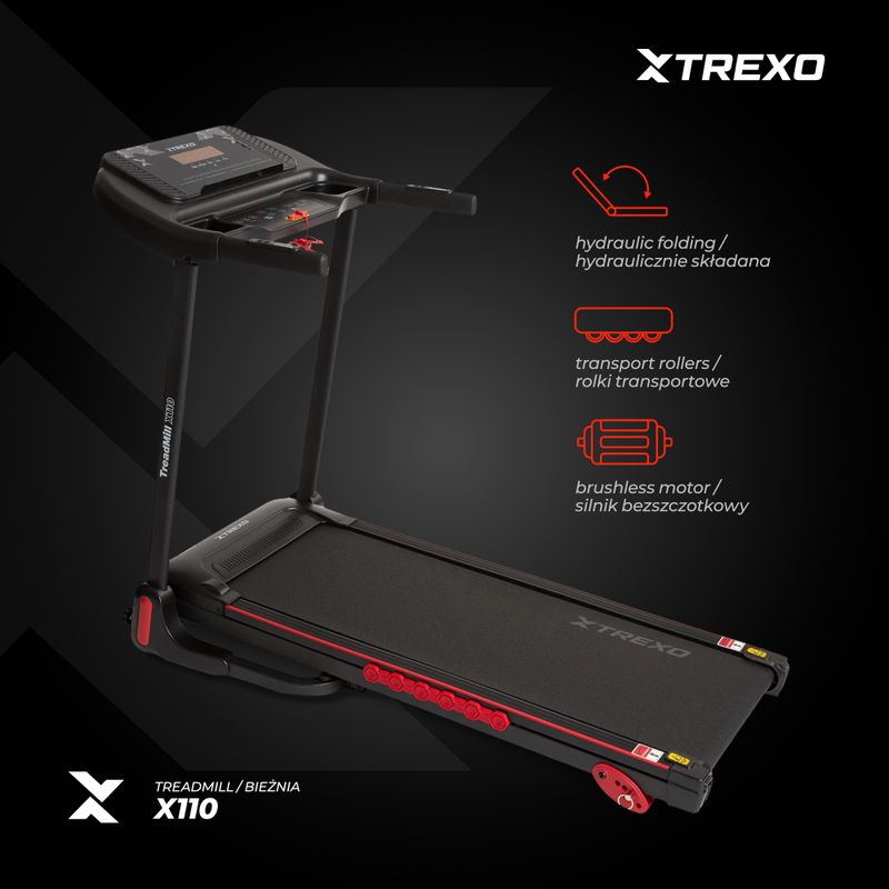Електрическа бягаща пътека TREXO X110 черна 11