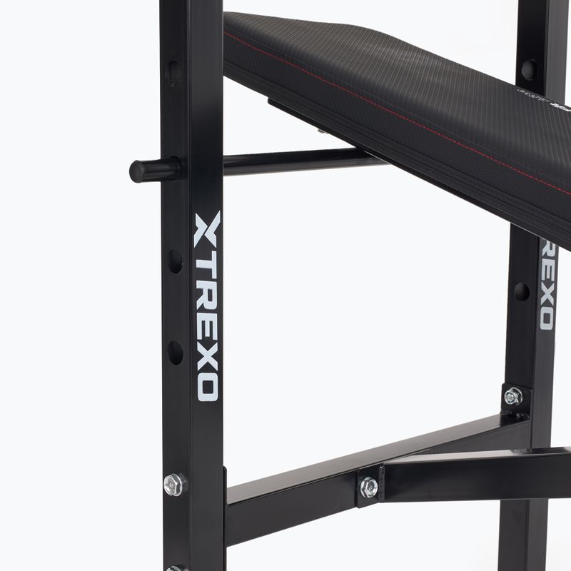 Тренировъчна пейка XTREXO BenchFit Lite със стойка и щанга черна 12