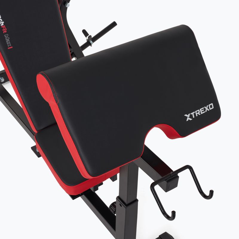 Тренировъчна пейка XTREXO BenchFit Max със стойка и молитвен лост черна 10