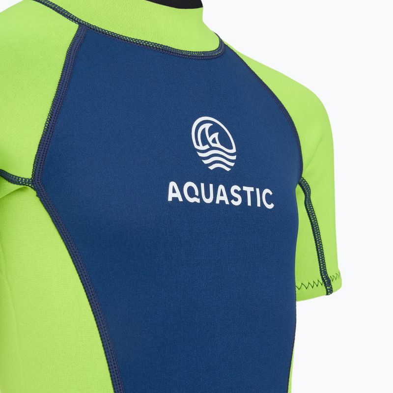 Детски неопренов костюм AQUASTIC Wavey Jrb 2 mm зелен/тъмносин 5