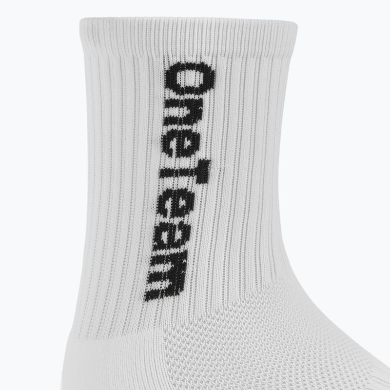 Детски футболни чорапи OneTeam Precision Grip non-slip 2-pack white 3
