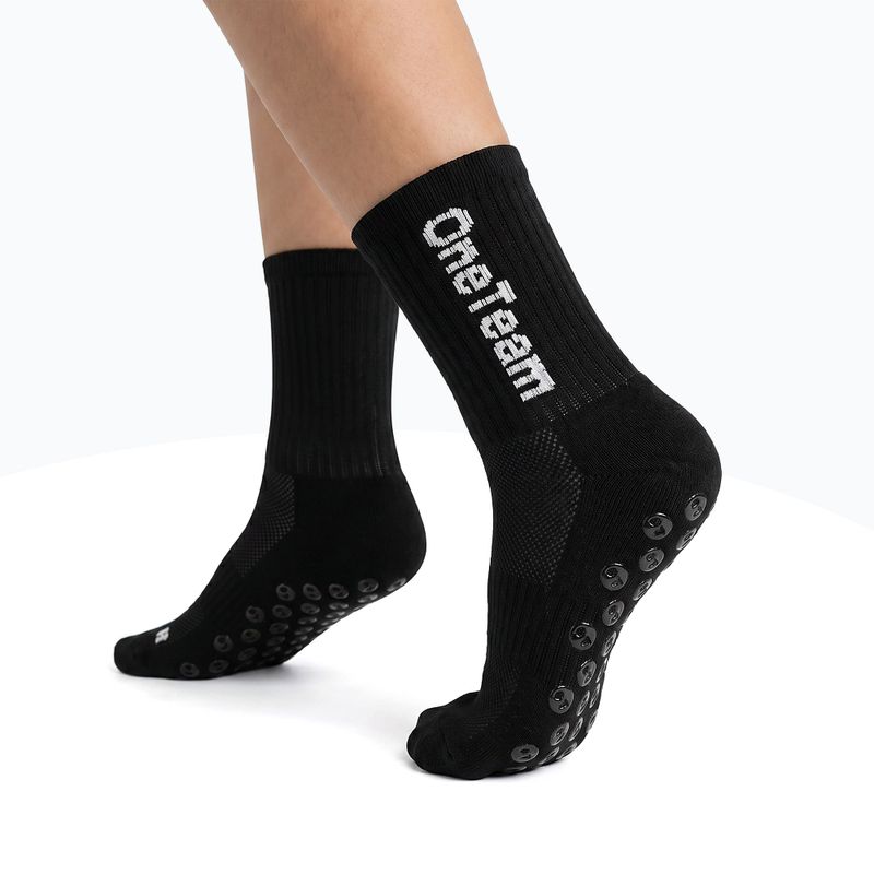 Детски футболни чорапи OneTeam Precision Grip non-slip 2-pack black 2