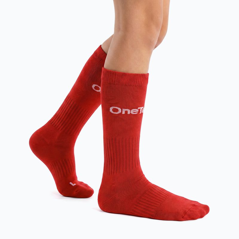 Детски футболни чорапи OneTeam Precision football socks комплект 2-pack червен 2