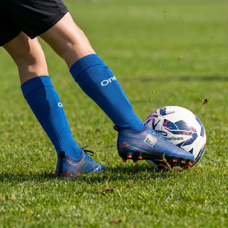 Детски футболни чорапи OneTeam Precision football socks комплект 2-pack синьо 7