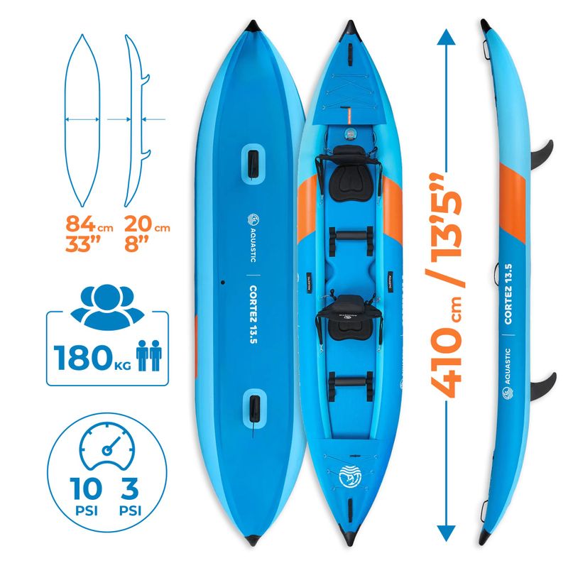AQUASTIC Cortez 13'5" 410 cm син надуваем каяк за 2 лица 22