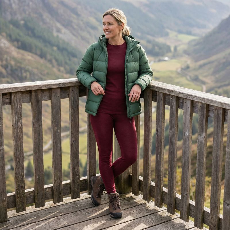 Дамски комплект термо бельо WOOLCANO Merino SET0543 burgundy 8
