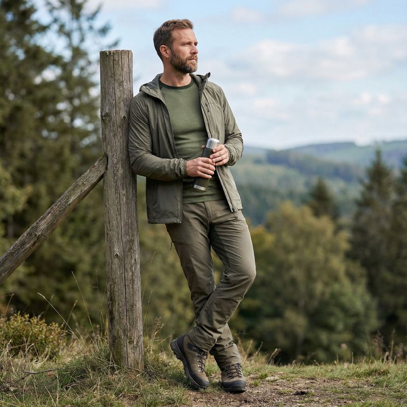 Мъжки комплект термо бельо WOOLCANO Merino SET0978 khaki 7