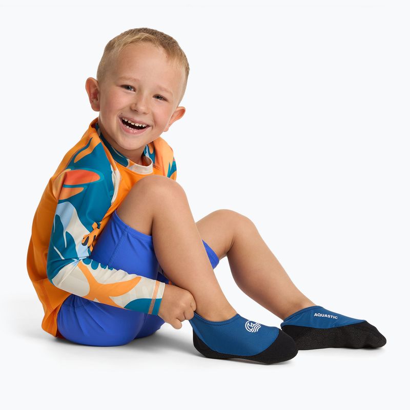 Детски чорапи за басейн AQUASTIC Seavie Anti-Slip сини 3