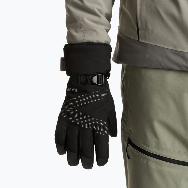 Ръкавици за ски KADVA Mountain Flow Pro кожа 3M Thinsulate черен 3