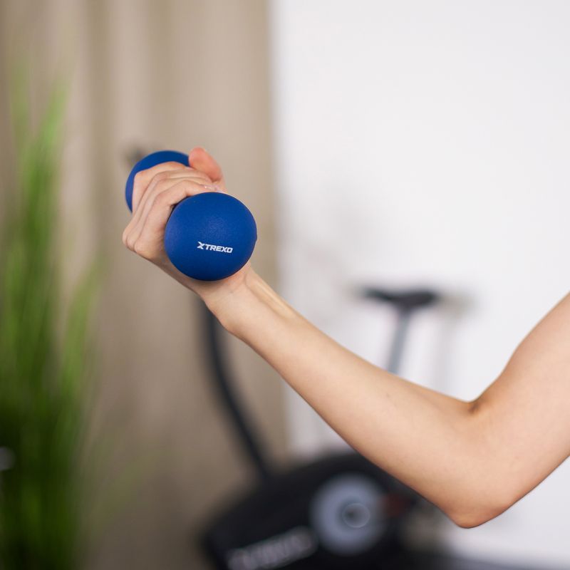 XTREXO неопренов дъмбел TX0-B4M010 2 кг син 5