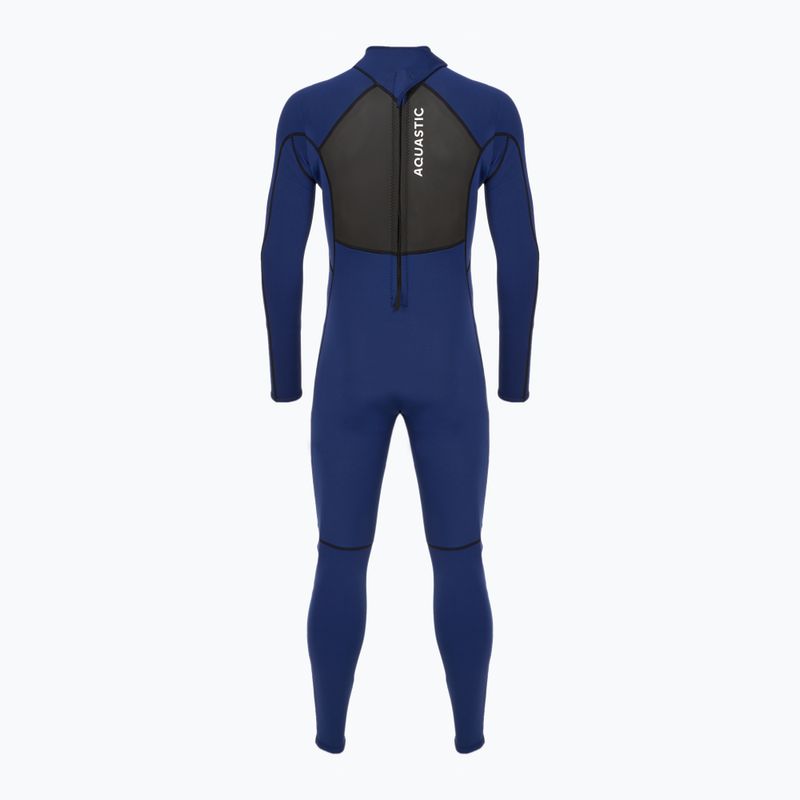 Мъжки неопренов костюм за сърфинг AQUASTIC 3/2 mm WAVEY 3/2 navy blue 12