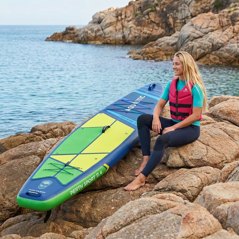 Комплект надуваема дъска SUP AQUASTIC Perth Sport 11'4" MSL allround green 20